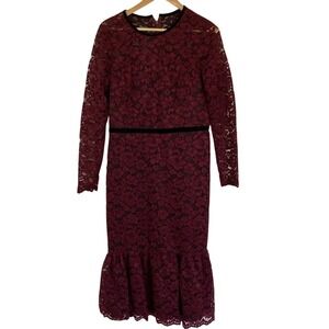 Maggy London Womens Elegant Lace Dark Romantic Burgundy Dress Size 10‎ Feminine